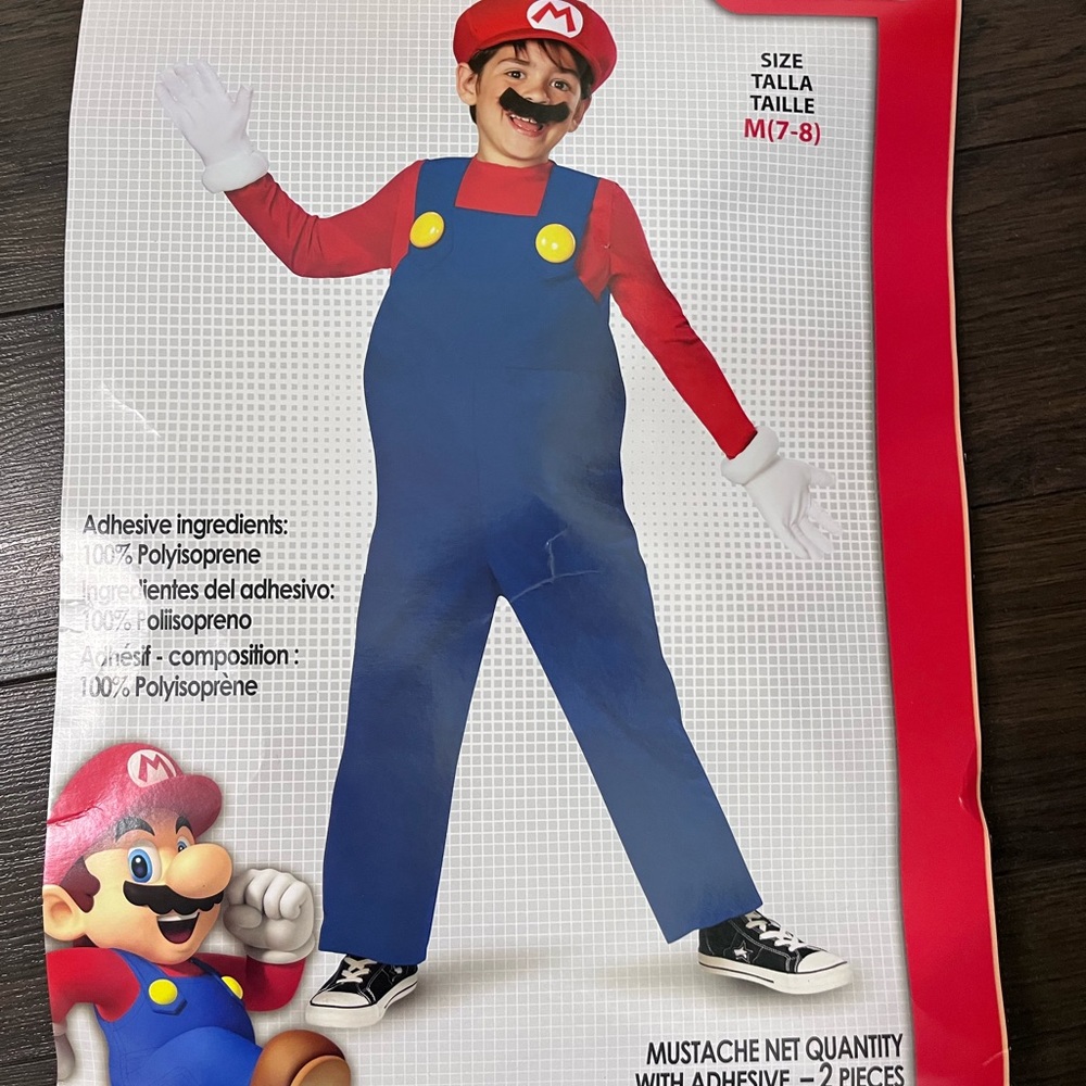 Kids Mario Costume - Blue and Red
